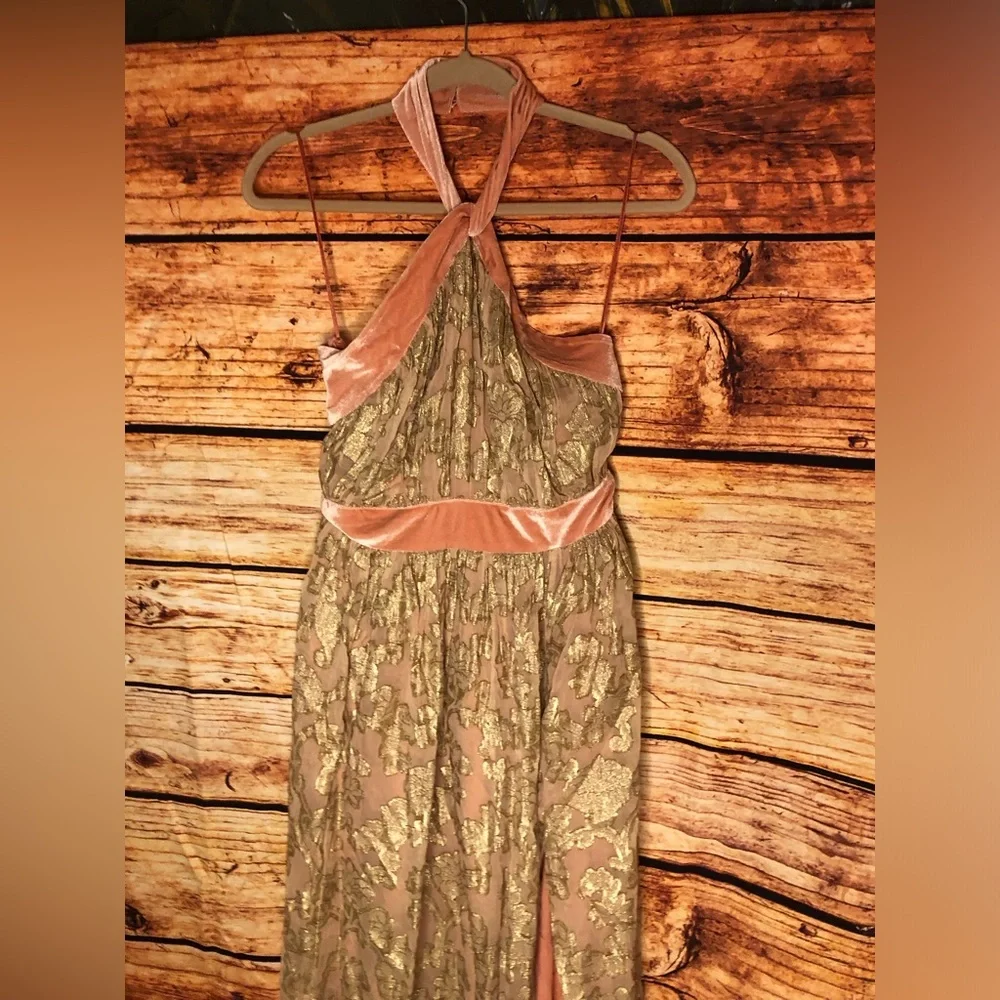 Jacquard Halter Gown - Picture 4 of 16